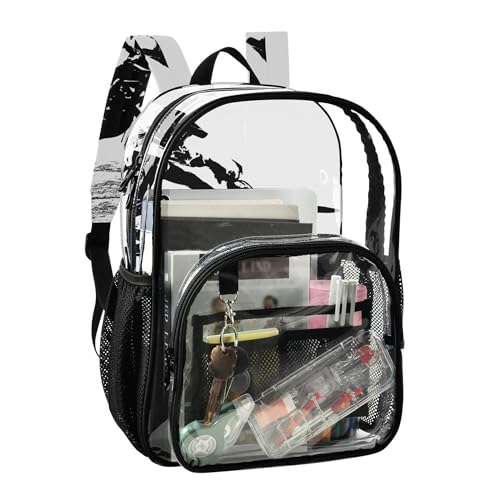 Motocross Vintage Motorcycle Clear Backpack PVC Transparent School Backpack Lightweight Student Book Bags Capacity Clear Bag2