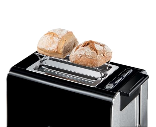 Bosch Toaster Styline TAT8613N, Integrated Bun Attachment, Lift Function, Defrost Function, Automatic Shut-Off, Bread Centring, 800 W, Stainless Steel/Black - Image 4