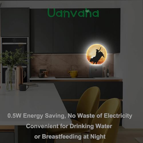 Image of Cowboy Night Lights Wild West Cowboy on Horseback LED Night Light Plug into Wall with Dusk to Dawn Sensor for Girls Boys Women Men Room Decor, Hallway, Kitchen, Bathroom, Nursery