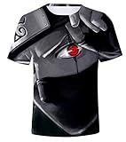 Touirch Anime Men's 3D Print Uzumaki Naruto Cartoon T-Shirts (3, XXL)