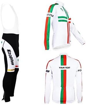 KOOPLUS Unisex Spring Autumn Customized Cycling Clothing Portugal Long Sleeve Jersey BIB Pants Polyester Cycling Suit , Font 9-Text Color 3#