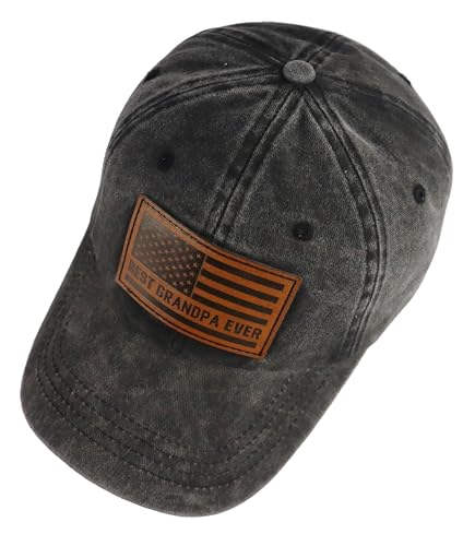 Image of Best Dad Ever American Flag Hat,Adjustable Cotton Embroidered Fathers Day Birthday Gifts for Papa Baseball Cap