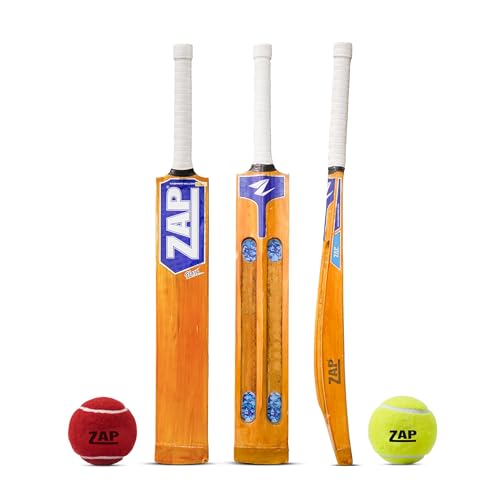 Image of ZAP Glaze Scoop Tennis Bat for Cricket (Size - 33.5 inch) | Grade 1 Kashmir Willow | Hard Tennis Ball Cricket Bat | Extreme Lightweight with Waterproof Coating | Perfect for Power Hitting (33.5)