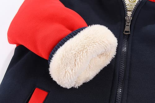 Funnymore Kids Boys Girls Jacket Hoodies,Fall Winter Sherpa Fleece Lined Sweatshirt Red 8-10 Years #TOP4