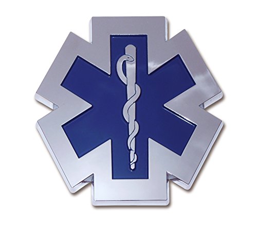Image of Elektroplate EMS Star of Life Symbol OEM Chrome Emblem for Cars, Trucks, and All Auto | Universal Fit at 2.8 inch x 2.8 inch | Weatherproof