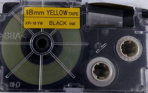 Image of Casio XR-18YW1-W-DJ Label Printer Tape (Black and Yellow)