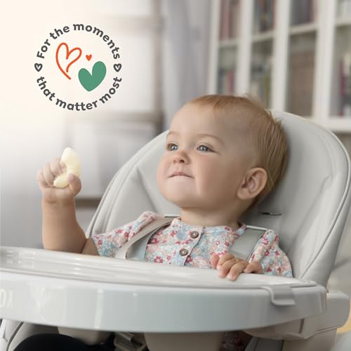 Mitwachsender Hochstuhl Baby, Verstellbar und Klappbar – 7 Höhen, Verstellbare Rückenlehne Kind 5 Positionen, Abnehmbares Tablett, Aufsteckbarer Teller (einfache Reinigung), Komfort Polster Baby - 8