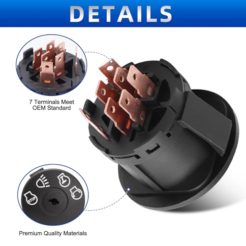 image for AUTOBABA Ignition Switch with Key 7 terminals Compatible with Husqvarn