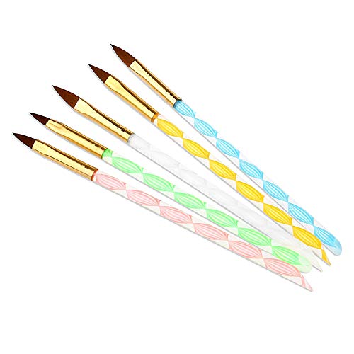 Rosmall Acrylic Nail Art DIY UV Gel Carving Pen Brushes 5 Colors
