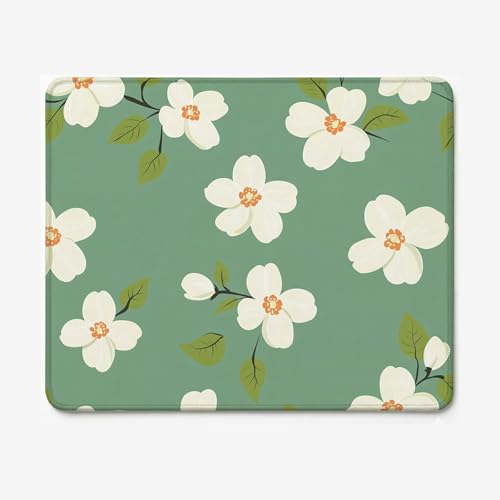 Tapis de souris gaming 400x300mm bleu à motif fleur imperméable avec base antidérapante