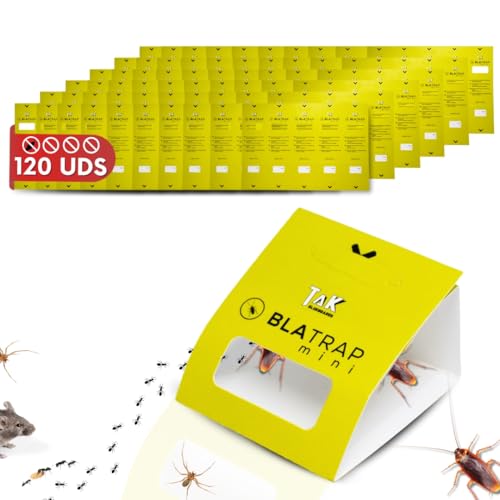 120 PCS   Trampas para Cucarachas Adhesivas Extra Fuertes Profesional con Atrayente Alimentario para la casa   Sin Veneno ni Biocidas   Fabricadas en Europa (120 Unidades)