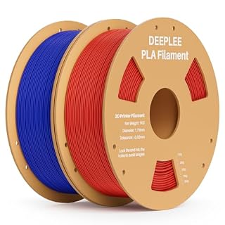 DEEPLEE PLAフィラメント 1.75mm 2kg 紙スプール 高精度±0.02mm 絡まりにくい 低反り 低臭 真空パック FDM 3Dプリンター対応 レッド/ダークブルー