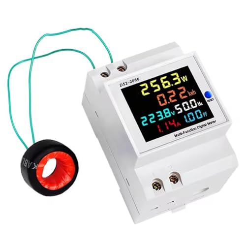 Wsikafxn DIN���[�� D52-2066 �d�͎g�p�ʃ��j�^�[ �G�l���M�[���[�^�[ 100A �d���v �d���v ���b�g KWh ���g���d�͌v 40-300V �O��CT