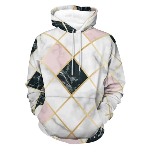 Sweats à capuche UMENG en taille S pour rompre la monotonie avec un look marbré unisexe confortable