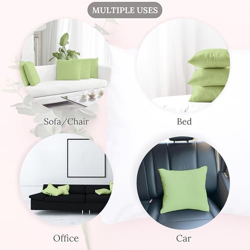 Image of Premium Polyester Fiber Cushion Fillers - Pack of 5 Pcs | 16x16 Inches | Sage | Cushions for Sofa, Bed, Decorative Pillow, Support Pillow