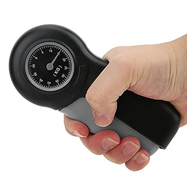 Hand Dynamometer, Mechanical Grip Strength Tester Measurement Meter, Hand Grip for Grip Strength Measurer(Black Grey)
