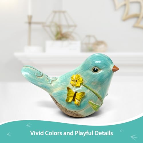 Figurita decorativa de pájaro de resina azul 4.3 pulgadas miniatura 3