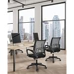 NEO CHAIR Office Desk Computer Chair Ergonomic Mesh Gaming Cushion Seat with Comfy Lumbar Mid Back Support Adjustable Height Swivel Rolling Wheels for Home Task (2 pk - Black) - Image 2