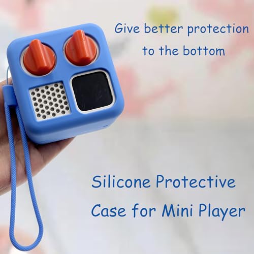 LeoTube Silicone Shell Cover for Yoto Mini Player, Silicone Protective Sleeve Case Compatible with Mini Bluetooth Speaker (Case Only, Machine not Included) (Blue)