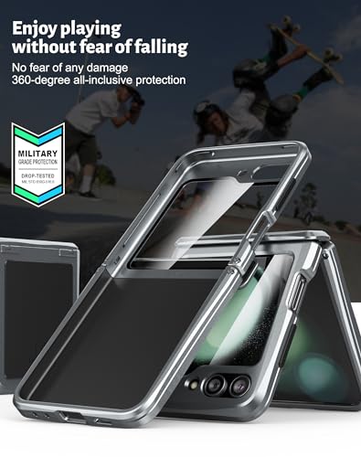 Feitenn FT20231020 For Samsung Z Flip 5 Case, Aluminum Metal Heavy Duty Shockproof Protective Case thumb #7