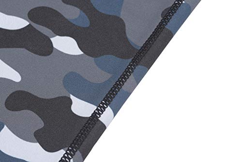 Piqidig Youth Boys Compression Pants 3/4 Basketball Tights Sports Capris Leggings (Camo Gray, Medium) #TOP2