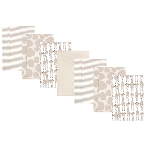 Image of Hudson Baby Cotton Flannel Burp Cloths 7-Pack, Giraffe, One Size
