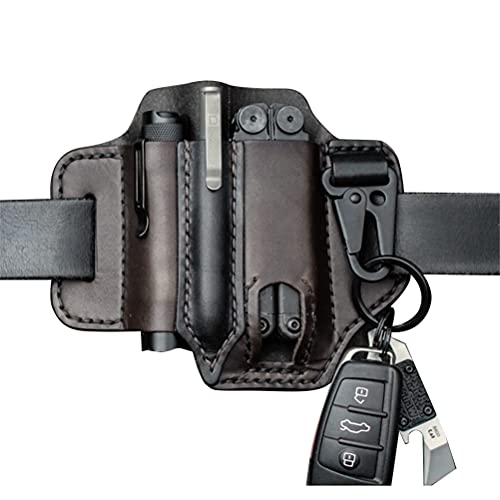 Yunobi - Gaine en cuir pour organiseur EDC - Boucle de ceinture - Porte-outils multifonction en cuir avec porte-clé pour ceinture et lampe de poche Cover