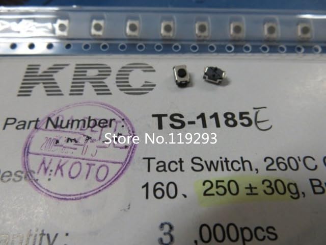 [ BELLA]Taiwan KRC TS-1185 MP3MP4 3 * 4 * 2 Touch key switch import shrapnel environmental temperature-200PCS/LOT