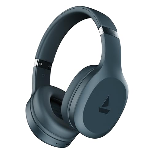 Image of Boat Rockerz 412, 60H Battery, 40Mm Drivers, 40Ms Low Latency, ENx Tech, Stream Ad Free Music via App Support, Bluetooth Headphones, Wireless Over Ear Headphone with Mic (Bold Blue)