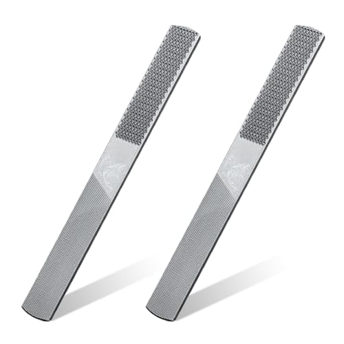 Raspa per legno 4 in 1, piatta e semicircolare, strumento per la lavorazione del legno, pelle, plastica, falegnameria, acciaio al carbonio (2 pezzi)