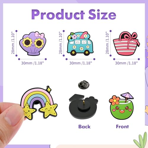 Image of Cute Pins Bulk, Funny Lapel Badge Pins Rubber Brooch Pins for Backpacks, Hats, Bags