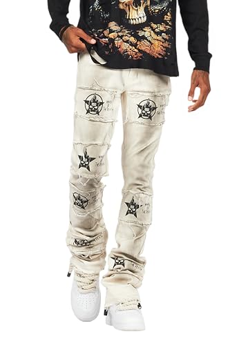Men's Dancho Patchwork Super Stacked Flare Jean
