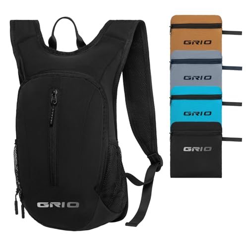 GRIO Foldable Backpack,15L lightweight backpack,Hiking Backpack, Unisex Packable Backpack For Men Women, Waterproof Travel Daypack For Outdoor Sport Biking Hiking Climbing (black) GRIO Foldable Backpack,15L lightweight backpack,Hiking Backpack, Unisex Packable Backpack For Men Women, Waterproof Travel Daypack For Outdoor Sport Biking Hiking Climbing (black)
