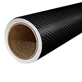 DecoMeister Klebefolie Carbonfolie Deko-Folie Selbstklebefolie Selbstklebende Möbelfolie Designfolie 3D Carbon-Optik Carbonfaser-Optik Folie je halben Laufmeter 151x50 cm Carbon Schwarz