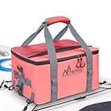 MENOLY Paddle Board Accessories Cooler, 25L Sup Kayak Deck Cooler Bag Fit 30 Cans with Bottle Opener, Adjustable Strap for Paddleboarding, Kayaking, Camping-Pink