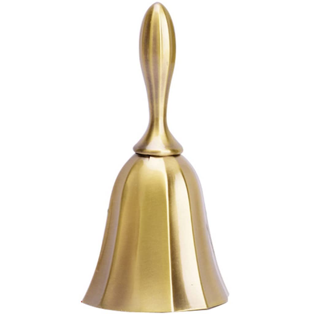 Handglocke, Messinghandglocke, Hochzeitsglocken, Heimrufglocke for gebrechliche ältere Patienten, Tischglocke aus Zinnlegierung, (Farbe: Gold, Größe: 3,9 * 1,9 Zoll) (Farbe: Einfarbig, Größe: 3,9 *