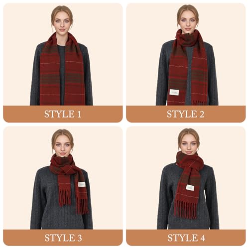 Surblue Winter Unisex Plaid Scarf, Scottish Tartan Plaid Scarf, Classic Winter Scarf, Soft Cashmere Feel Women's Scarves3