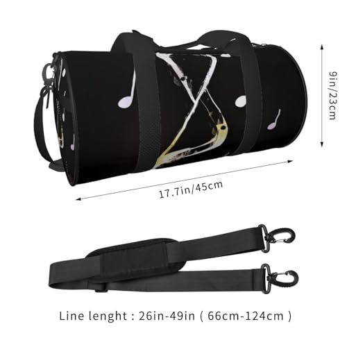 Music Notes Duffle Bag for Men Women - Carry on Overnight Bag Travel Duffel Tote Bags Yoga Gym Bags Waterproof Weekender Bag Large Luggage Bag with Adjustable Strap3