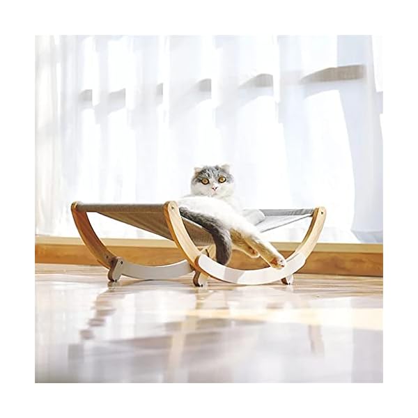 SLATIOM-Comfortable-SunnyHammock-Removable-Bed-Lounger-Solid-Wood-Durable-Strong-Wood-Frame-Bed-Small-Dogs-Sofa-Mat-Pet-Bed-For-Color-Blue-Size-One-size Comfortable SunnyHammock for Small Dogs - Keep Your Dog Happy