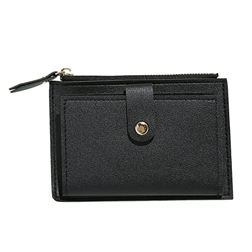 cdar Women Wallet,Leather Pocket Wallet,Coin Purse with ID Window elegant youthful and cute Black