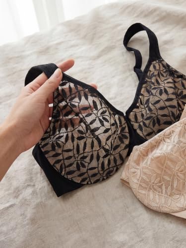 Image of Olga Women's Sheer Leaves Minimizer Bra