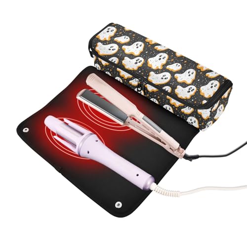 Bolsa de viaje para herramientas de cabello resistente al calor con tapete para planchas y rizadores miniatura 2