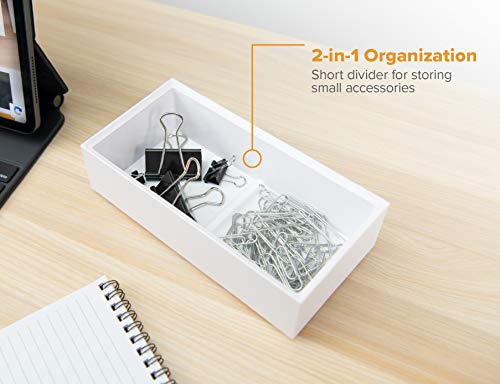 Image of Bostitch Office Konnect Desk Organizer Accessory Tray, Wide, Stacks for Desktop Storage, White