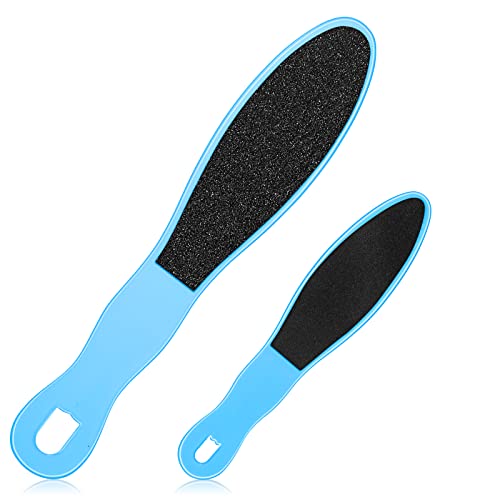 2 Piezas Limas de Pies de Pedicura Raspador de Callos de Doble Cara Removedor de Piel Muerta Seca Eliminador de Callos de Pies Lima para Escofina de Pie Azul, 2 Tamaños