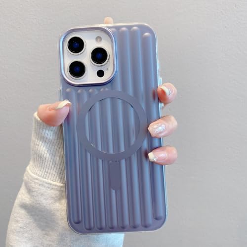 Coque magnétique iPhone 16 Pro Max ondulée bleue antichoc et charge rapide