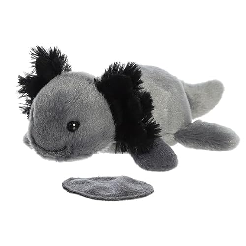 Aurora® Adorable Shoulderkins™ Ebon Black Axolotl™ Stuffed Animal - Fun Buddy That Can Go Everywhere with You - Perfect for Kids 3+ Years and Costumes - 6.5 Inches