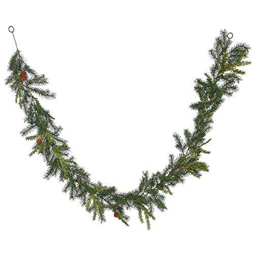 Vickerman 6' Hemlock-Angel Pine Artificial Christmas Garland with 88 PE Tips - Greenery for Mantel - Versatile Everyday Garland - Featuring Pine Cones