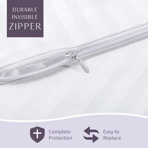 Faunna STANDARS-4P Zippered Pillow Protectors Cover Soft Comfortable Sateen 100% Long Staple Cotton Quiet And Breathable Bed Pillowcase Standard Size 4 Pack,20X26 thumb #2