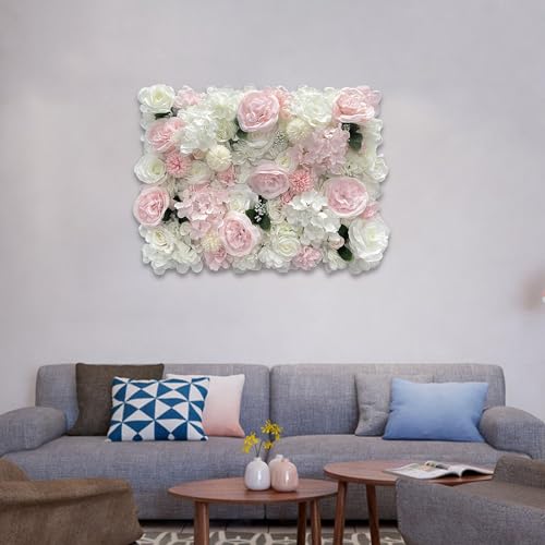 Mur de fleurs en soie rose pour masquer un mur abîmé facilement - 7