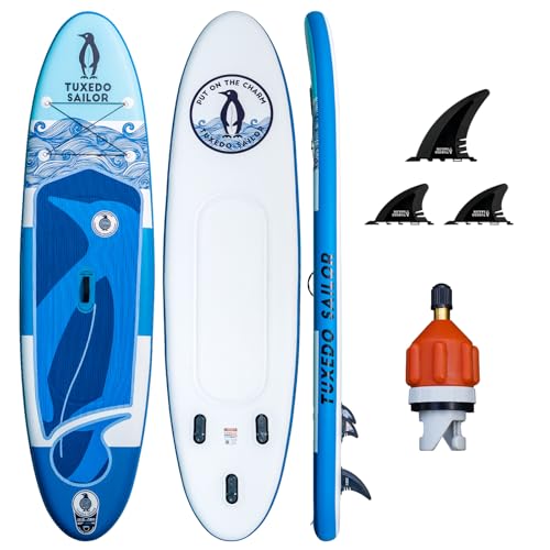 Tuxedo Sailor Inflatable Paddle Board Inflatable SUP Inflatable Stand Up Paddle Board with Paddle Board Accessories for Yoga, Tourism